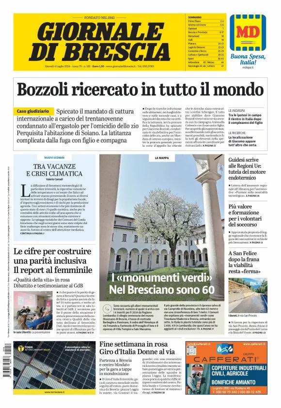 Prima-pagina-giornale di brescia-oggi-edizione-del-2024-07-04